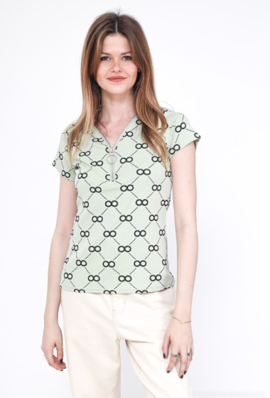 Wholesaler J&H Fashion - Printed button-up T-shirt