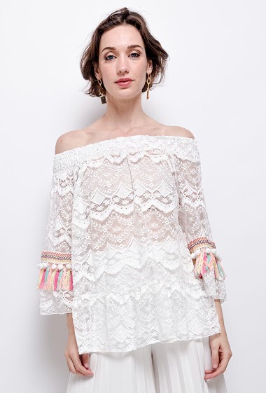 Wholesaler J&L - Bohemian blouse in lace