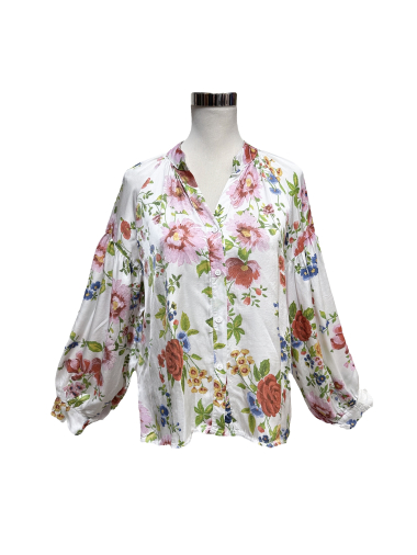 Großhändler J&L - Viskose-Bluse mit Blumendruck