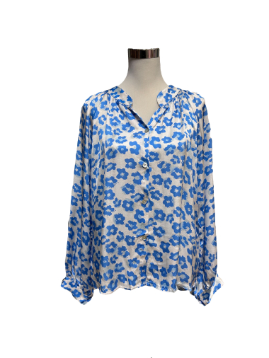 Wholesaler J&L - Leopard x flowers blouse in silk and viscose