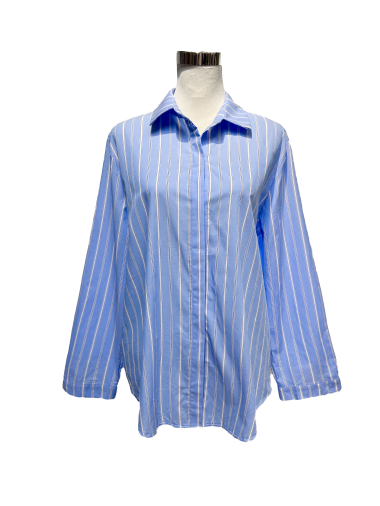 Wholesaler J&L - Striped Shirt. With Invisible Buttons