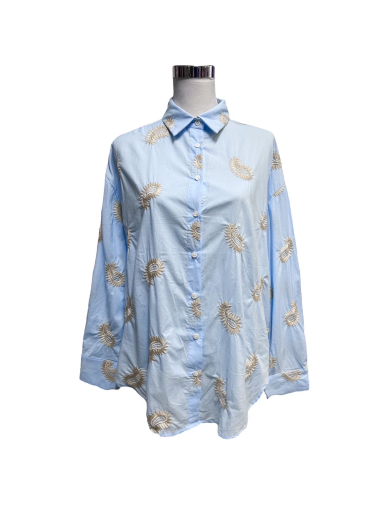 Wholesaler J&L - CAMILLE shirt with cashmere embroidery