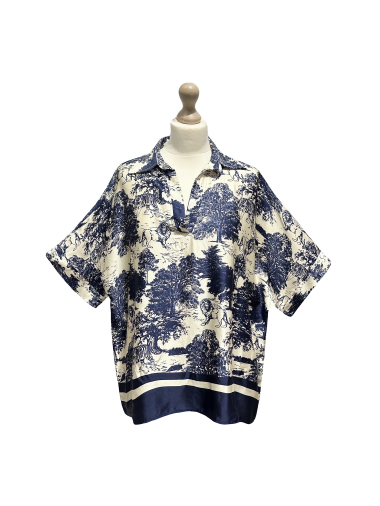 Wholesaler J&L - Dior Printed Fluid Shirt With Short Sleeves