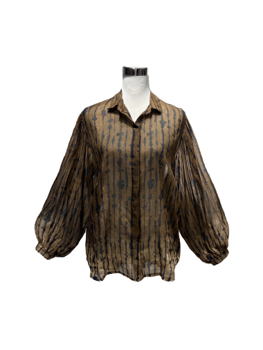 Wholesaler J&L - Sheer Print Long Sleeve Shirt