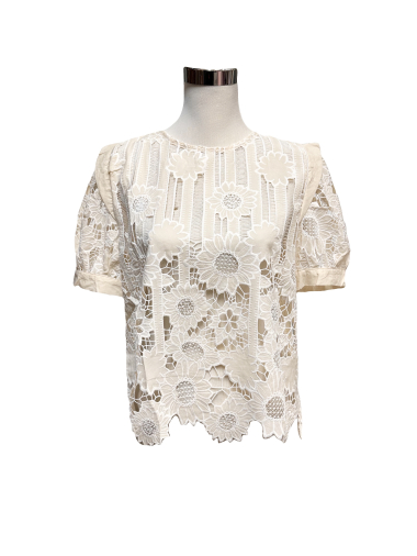 Wholesaler J&L - Short sleeve flower embroidery shirt