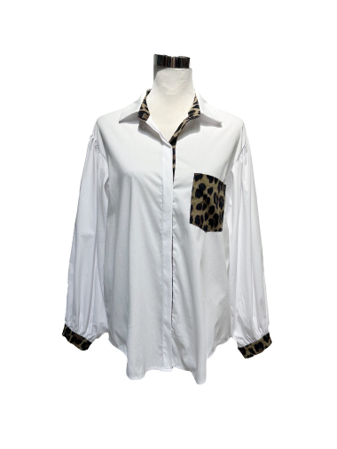 Wholesaler J&L - Long Sleeve Shirt With Leopard Details