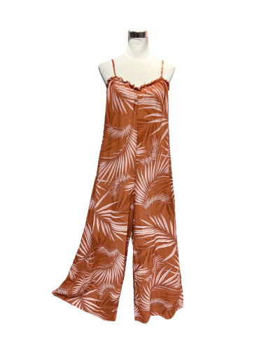 Wholesaler J&L - Jumpsuits Palm Tree Print Thin Straps Trousers