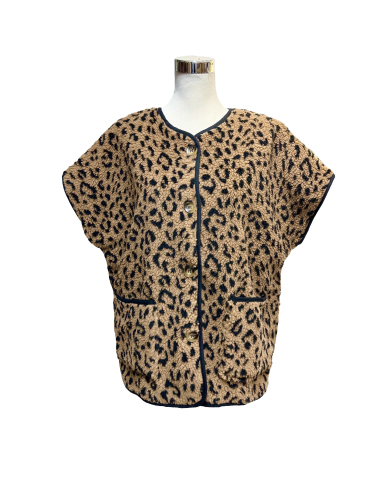 Wholesaler J&L - Sleeveless leopard vest in moumouette