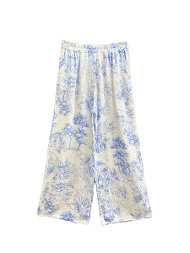 Großhändler J&L - Hose aus Baumwoll-Gaz mit Toile-de-Jouy-Print