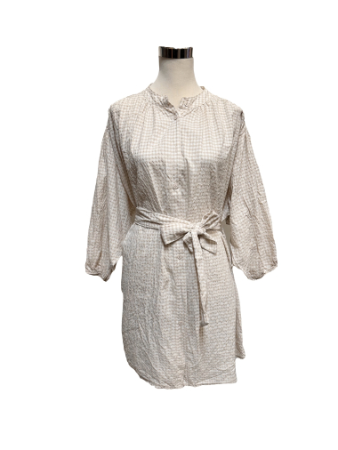 Wholesaler J&L - short gingham print dress with belt