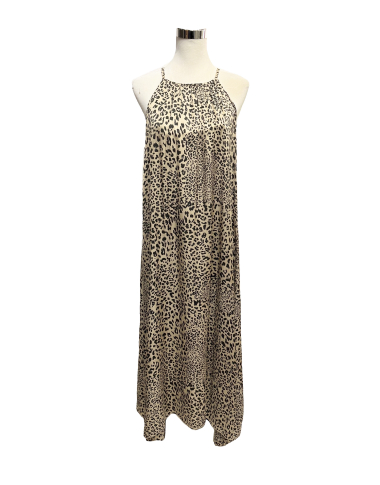 Wholesaler J&L - Sleeveless DIANA DRESS in leopard 100% viscose