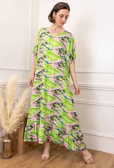 Wholesaler J&L - V-necked printed dress