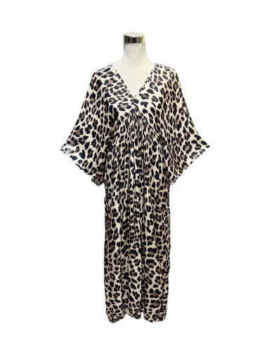 Wholesaler J&L - Wide fit silk leopard dress