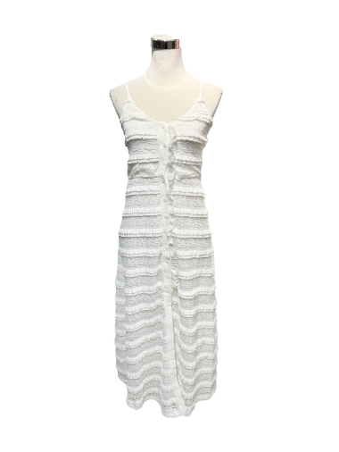 Wholesaler J&L - Long Lace Dress Thin Front Slit Adjustable Straps
