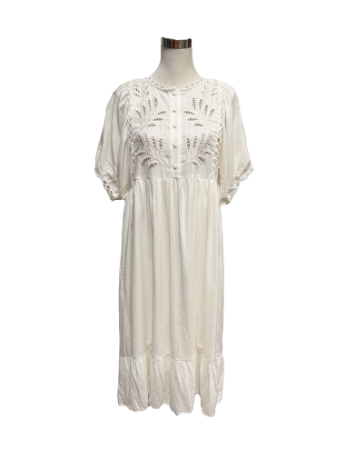 Wholesaler J&L - Long linen and embroidery dress
