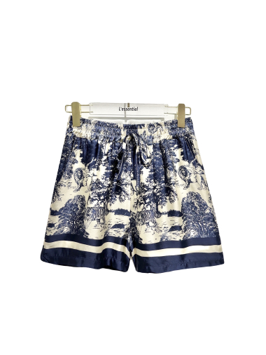 Großhändler J&L - Bedruckte, fließende Dior-Shorts mit zwei Taschen