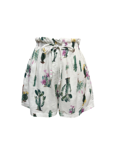 Wholesaler J&L - Lightweight Marrakech Shorts With Cactus Pattern
