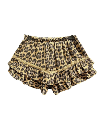Mayorista J&L - pantalones cortos/falda de algodón con diseño de leopardo