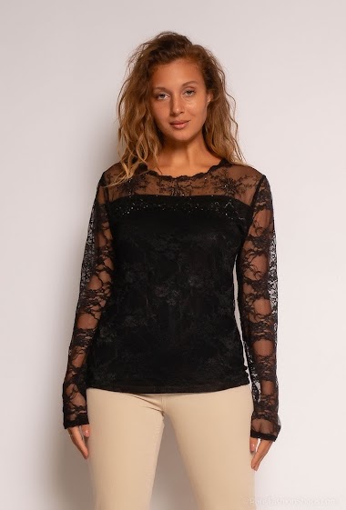 Großhändler J&L Style - Lace blouse with strass