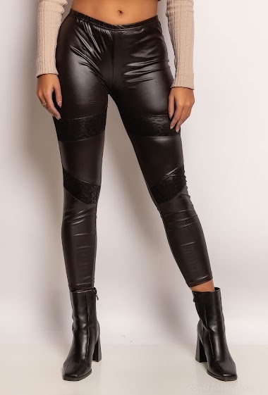 Großhändler J&L Style - Faux leather leggings with yokes