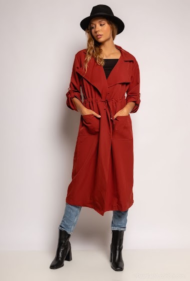 Wholesaler J&L Style - Long trenchcoat with drawstring