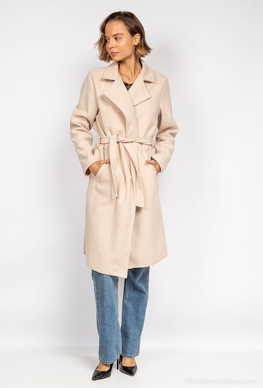 Großhändler J&L Style - Langer Mantel mit Gürtel