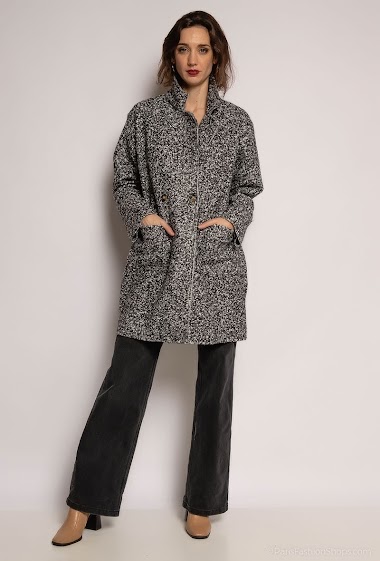 Grossiste J&L Style - Manteau tachetée en laine bouclée