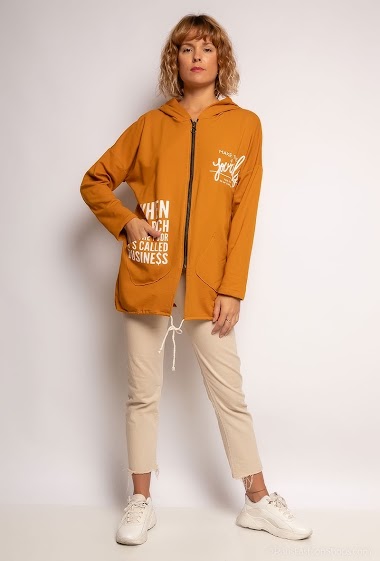 Wholesaler J&L Style - Sweatshirt with hood and writing