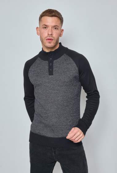 Grossiste SD7 - Pull homme col boutonné