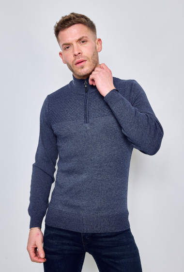 Wholesaler SD7 - Trendy zipped collar sweater SD7
