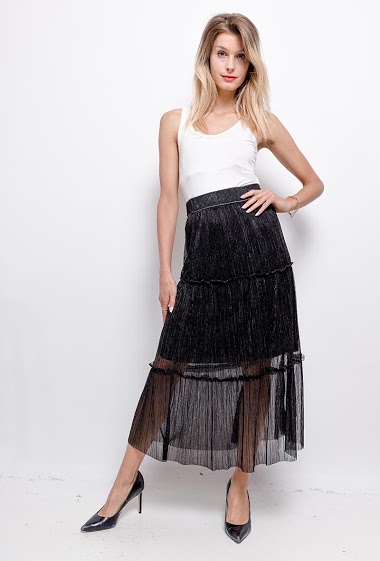 Wholesaler Jolifly - Shiny midi skirt