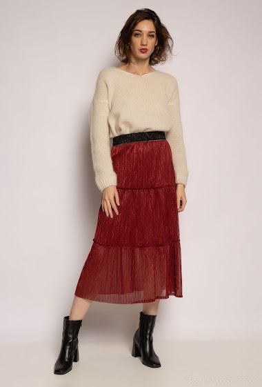 Großhändler Jolifly - Texturized skirt with metallized threads