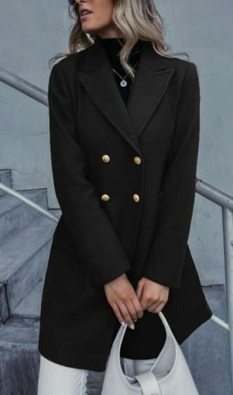Wholesaler Jolifly - Fitted coat with officer buttons