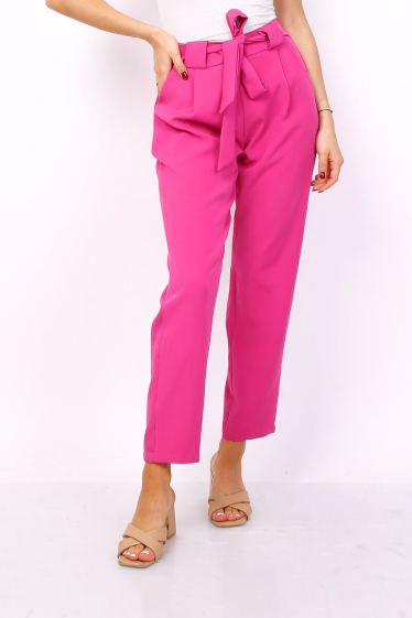 Wholesaler Jolifly - Plain polyester carrot fit trousers
