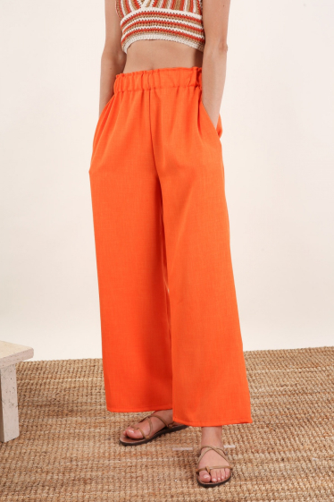 Wholesaler Jolifly - Plain polyester carrot fit trousers
