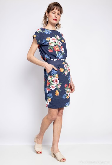 Wholesaler Jolifly - Flower printed dress