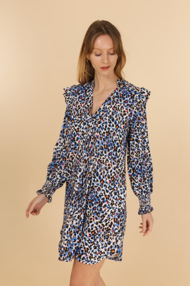 Wholesaler Jolifly - Printed shirt dress