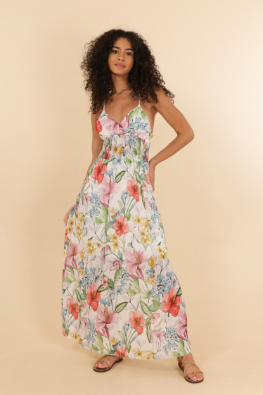 Wholesaler Jolifly - Flower print maxi dress