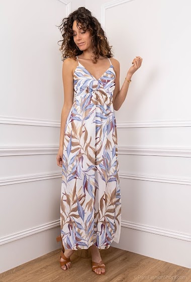 Wholesaler Jolifly - long chiffon dress, with viscose lining