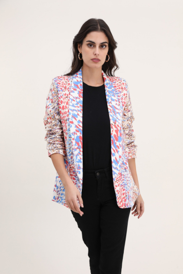 Wholesaler Jolifly - Blazer with polyester half-length 3/4 handle with lining