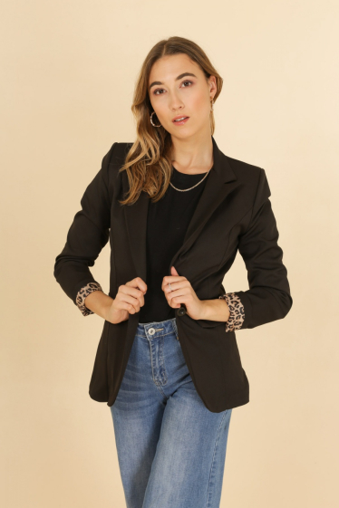 Wholesaler Jolifly - Blazer jacket with 6 buttons and print