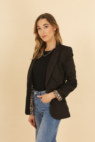 Wholesaler Jolifly - Blazer jacket with 6 buttons and print