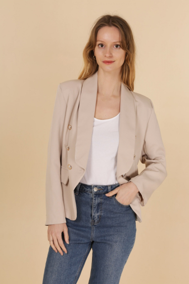 Wholesaler Jolifly - Mid-length blazer polyester jacket 6 button