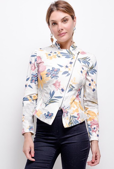 Wholesaler Jolifly - Floral jacket with zip