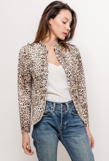 Wholesaler Jolifly - Leopard jacket in suede