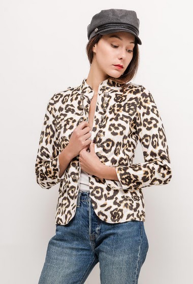 Großhändler Jolifly - Leopard jacket in suede