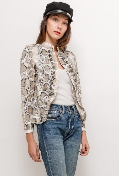 Wholesaler Jolifly - Miilitary jacket with python print