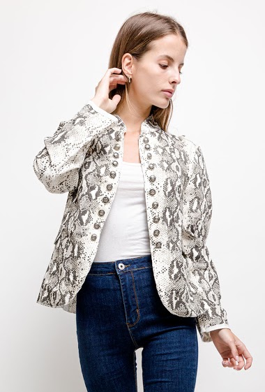 Wholesaler Jolifly - Military jacket with printed flowers