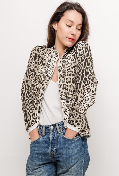 Wholesaler Jolifly - Military jacket with leopard pattern