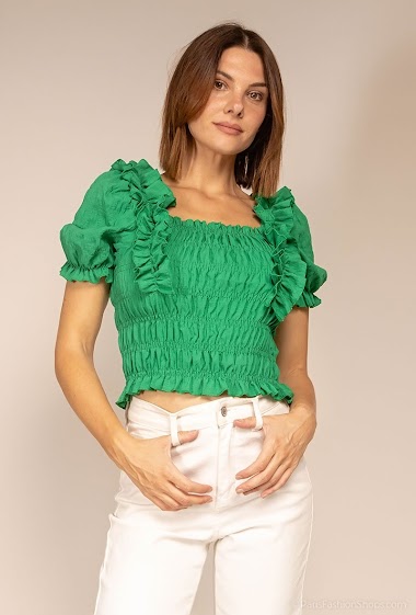 Wholesaler Jolio & Co - Gatehred blouse with ruffles
